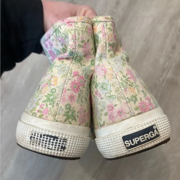 LoveShackFancy x Superga | Size 38/7.5 Women’s Floral High Top Sneakers - Picture 4 of 5